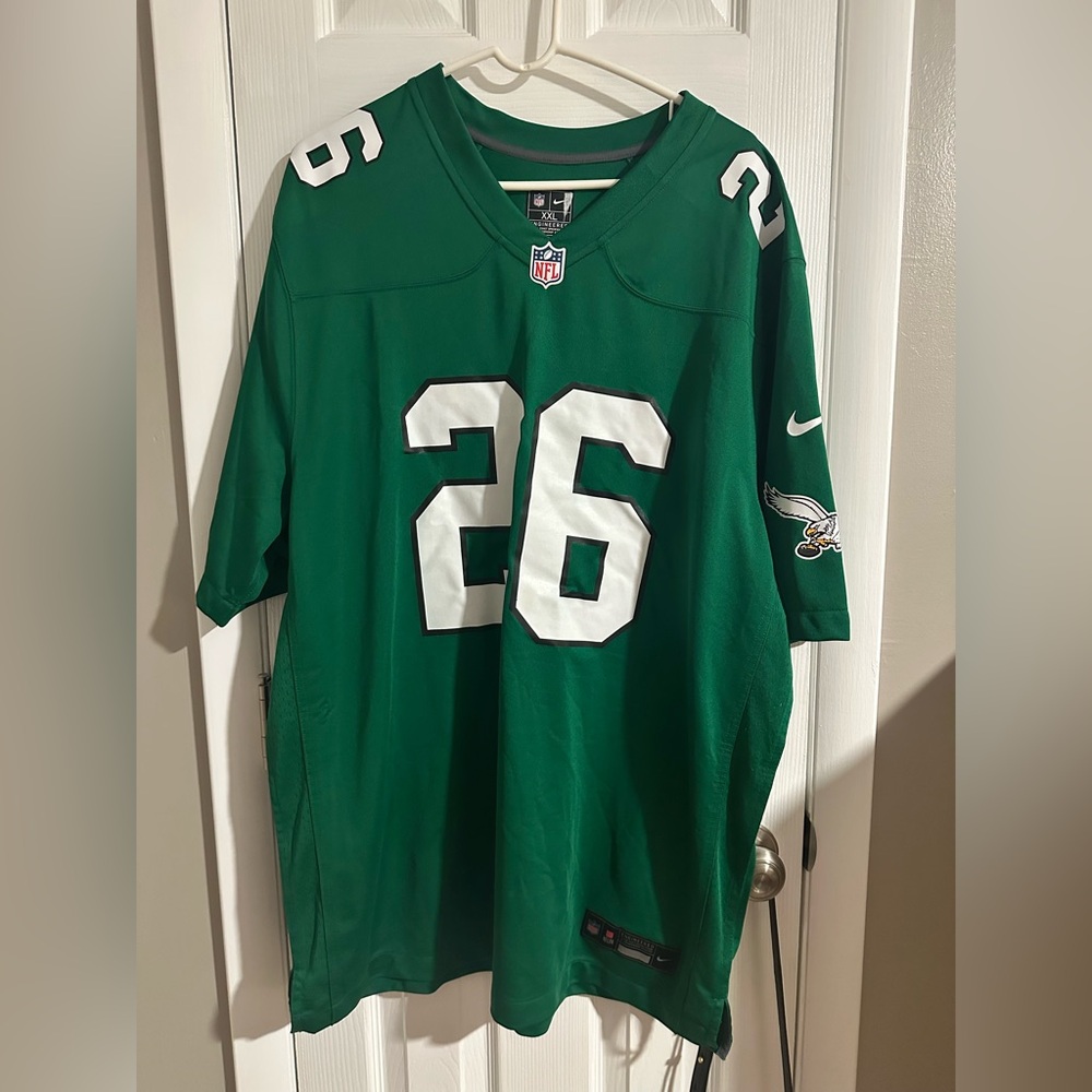 Kelly Green Philadelphia Eagles Saquon Barkley Screen Printed Jersey -NWOT Nike